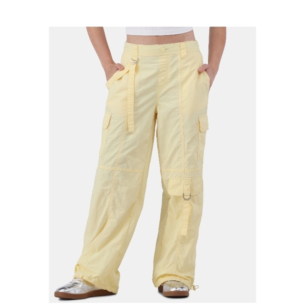No Boundaries Yellow Nylon Parachute Pants. New With Tags.